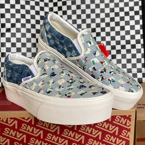 Vans Classic Slip On Platforms WMNS Woven Denim/Floral - Picture 5 of 16